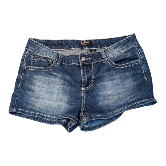 ZCO JEANS Premium Jean Shorts Embellished Angel Wing Pockets SZ13 - Picture 2 of 11